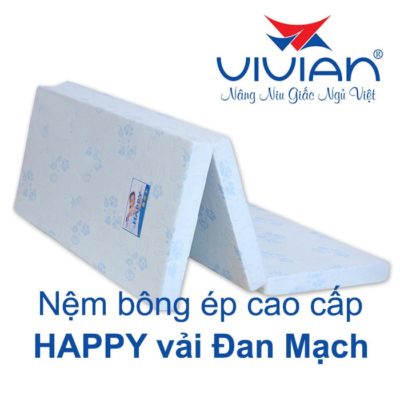 Bán nệm bông ép cao cấp Happy vải đan mạch 001