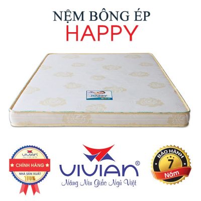 Bán nệm bông ép happy thẳng chần vải damask vivian 001