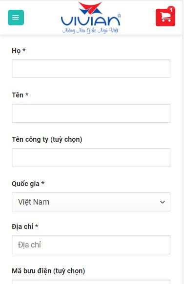 Bước 7 đặt hàng nệm vivian tại Website nemvivian.vn