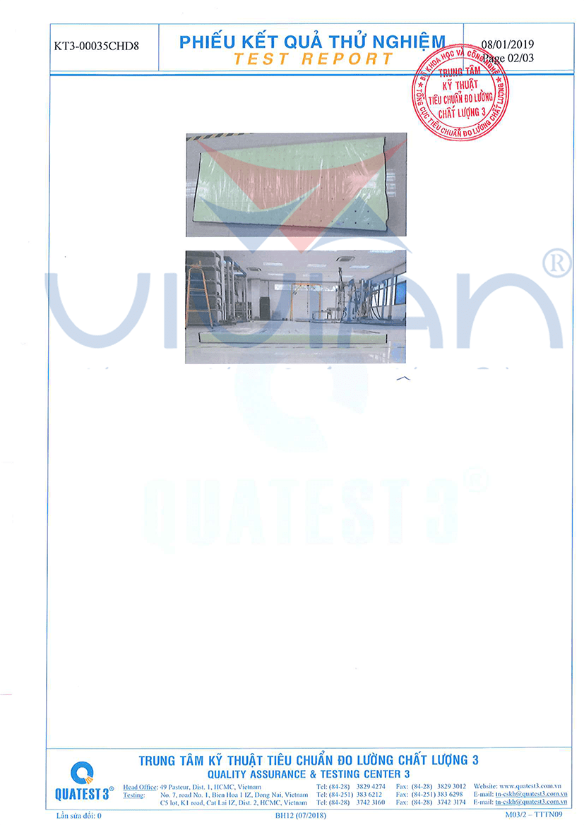 Bảng kiểm định chất lượng độ đàn hồi tại quatest 3 trang 2